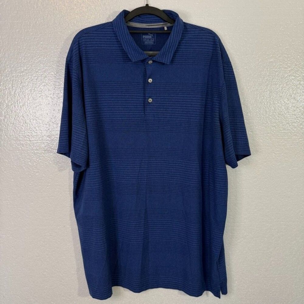 Puma Men’s Blue Striped Polo Shirt